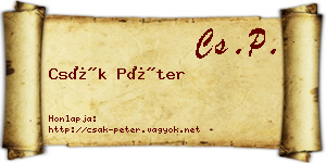 Csák Péter névjegykártya