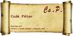 Csák Péter névjegykártya