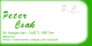 peter csak business card